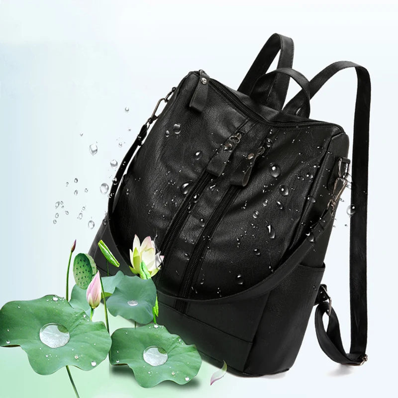 Red Stripe Laptop Backpack for Women