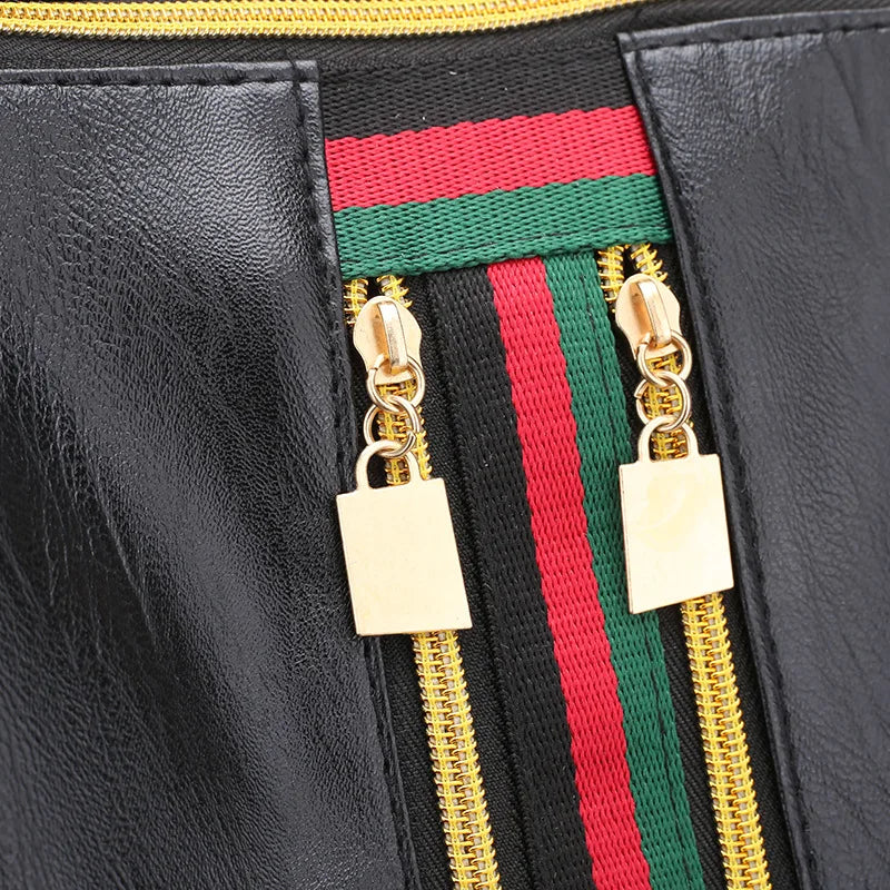 Red Stripe Laptop Backpack for Women