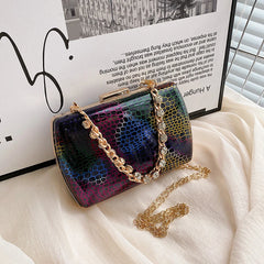 Golden Silver Evening Clutch Wedding Purse Diamond Chain Crossbody Bag