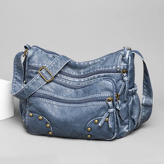 Women's Multi-Pocket Crossbody Bag Soft Leather Purse Handbag