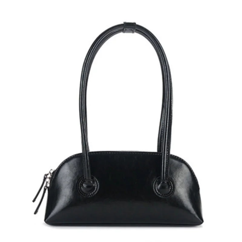 Vintage Oil Wax Skin Underarm Bag Women Handbag