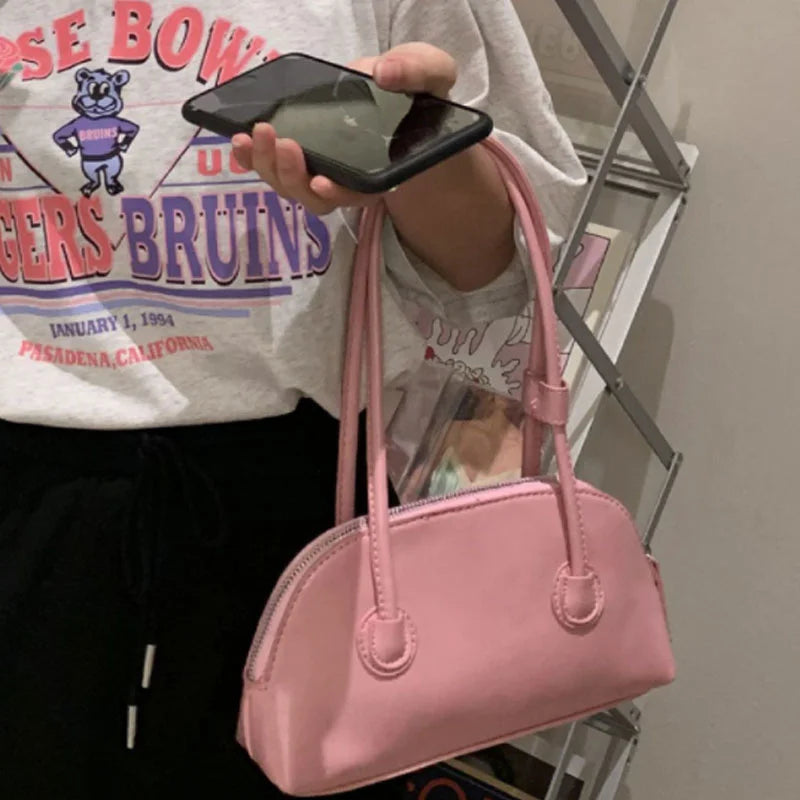 Vintage Oil Wax Skin Underarm Bag Women Handbag