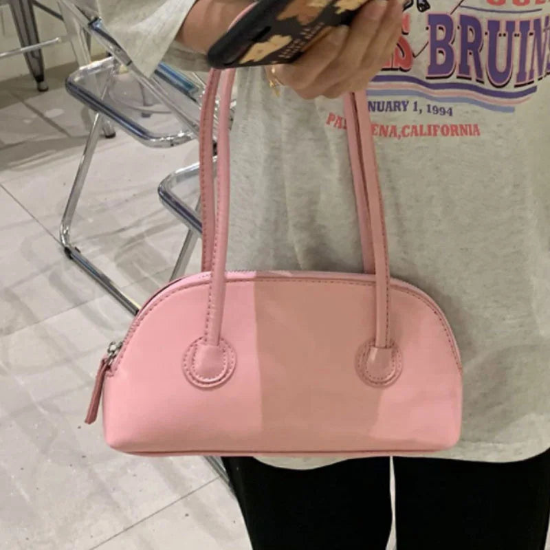 Vintage Oil Wax Skin Underarm Bag Women Handbag
