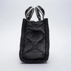 Nylon Padded Handbags Woman Down Cotton Filled Shoulder Bag Women Mini Quilted C