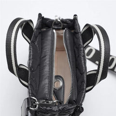 Nylon Padded Handbags Woman Down Cotton Filled Shoulder Bag Women Mini Quilted C