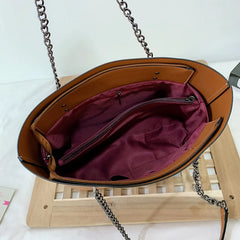 PU Leather Women Shoulder Bag High Capacity Handbag Chain Travel Bag