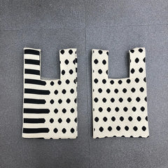 Polka Dot Knitting Shoulder Bag Clutch Purse Handbags Summer Beach Female Tote