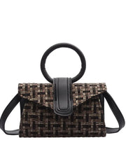 PU Contrast Handbag Woman Leather Shoulder Crossbody Bags Lady Braided Mini Wome