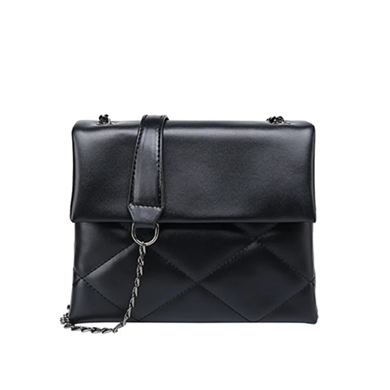 Quilted Chain Leather Shoulder Bags For Women Handbags Lady Purses