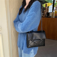 Quilted Chain Leather Shoulder Bags For Women Handbags Lady Purses