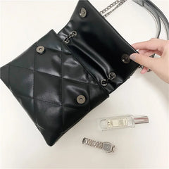 Quilted Chain Leather Shoulder Bags For Women Handbags Lady Purses