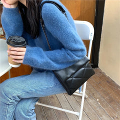 Quilted Chain Leather Shoulder Bags For Women Handbags Lady Purses