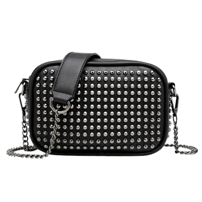 Rivet Shoulder Bags Chain Crossbody Bags Small Punk Messenger Female Bag
