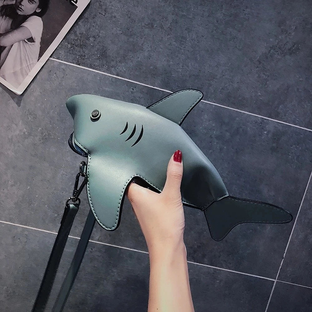 Shark Shape Bag Women Shoulder Bag Handbag Top Leather Crossbody Bag