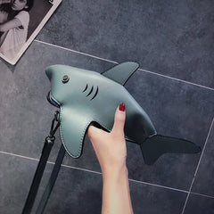 Shark Shape Bag Women Shoulder Bag Handbag Top Leather Crossbody Bag