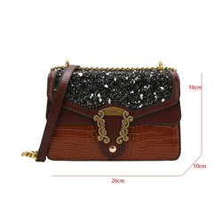 Shoulder Bag Chains Messenger Handbag Evening Clutch Small Square Women