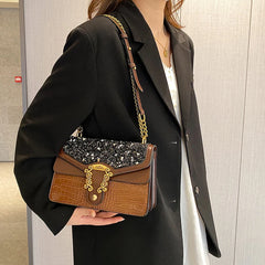 Shoulder Bag Chains Messenger Handbag Evening Clutch Small Square Women