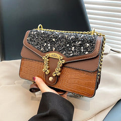 Shoulder Bag Chains Messenger Handbag Evening Clutch Small Square Women