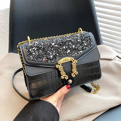 Shoulder Bag Chains Messenger Handbag Evening Clutch Small Square Women