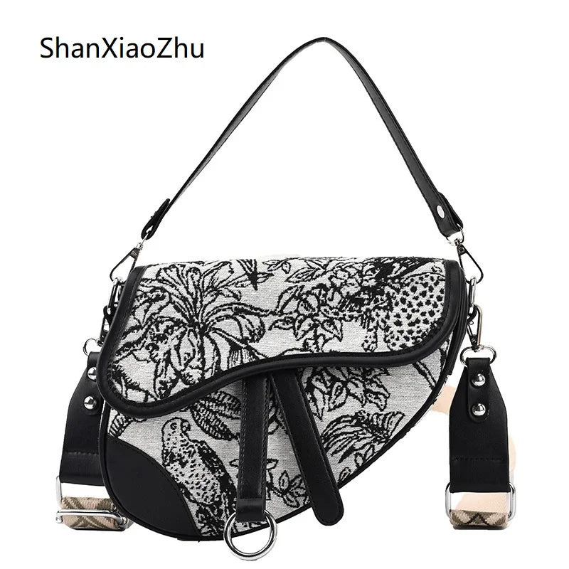 Women's Canvas Leather Shoulder Crossbody Bag