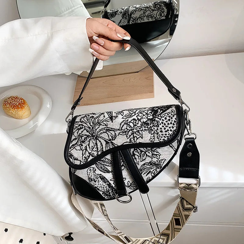 Women's Canvas Leather Shoulder Crossbody Bag