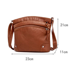High Capacity Soft Leather Crossbody Bag for Women