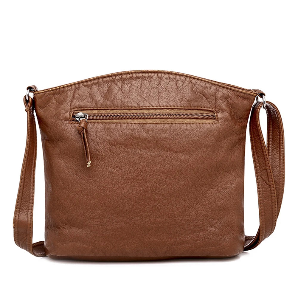 High Capacity Soft Leather Crossbody Bag for Women