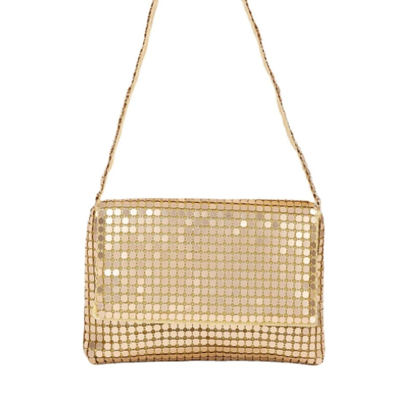 Sequin Dinner Bag Banquet Meeting Shoulder Metal Messenger Evening Bag