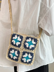 Straw Crochet Crossbody Bag for Girls Summer Travel Beach Purse