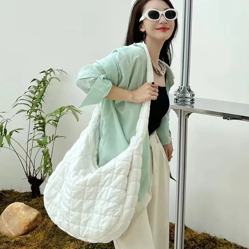 Soft Padded Women Shoulder Bags Quilted Shopper Tote Hobos Purses and Handbags