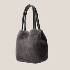 Soft Plush Women Handbags Female Japanese Bucket Bag Plush Crossbody bag