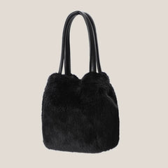 Soft Plush Women Handbags Female Japanese Bucket Bag Plush Crossbody bag