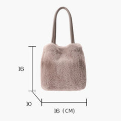 Soft Plush Women Handbags Female Japanese Bucket Bag Plush Crossbody bag