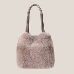 Soft Plush Women Handbags Female Japanese Bucket Bag Plush Crossbody bag