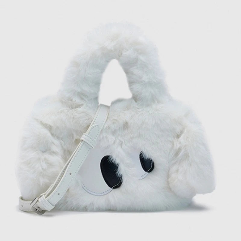 Soft Plush Women Handbags Faux Fur Large Winter Shoulder Bags