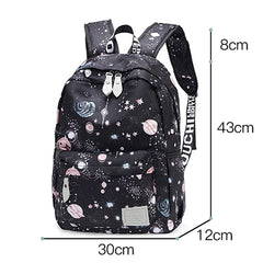 Universe Star Pattern Women's Backpack High Oxford Cloth School Bag