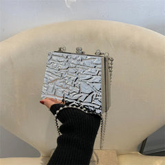 Foil Print Shoulder Bag PVC Crossbody Acrylic Box Bag For Women