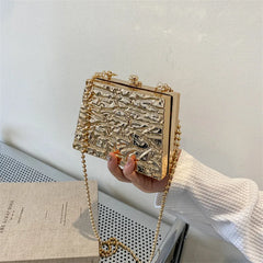 Foil Print Shoulder Bag PVC Crossbody Acrylic Box Bag For Women