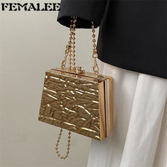 Foil Print Shoulder Bag PVC Crossbody Acrylic Box Bag For Women