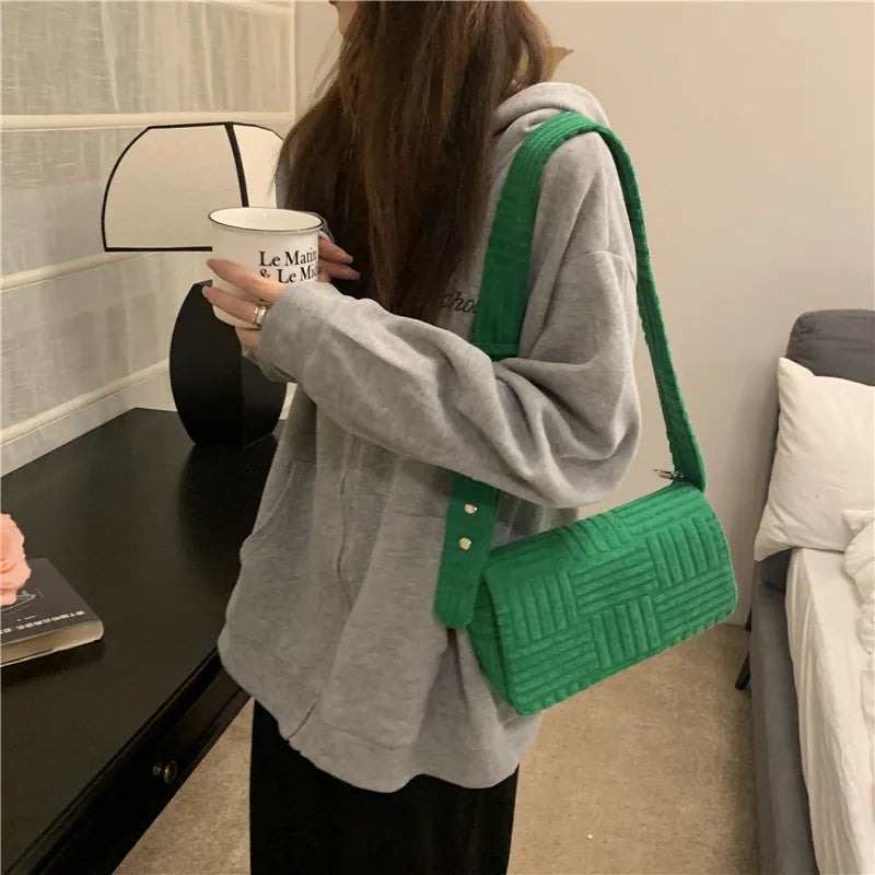 Green Shoulder Bag Crossbody Purse Shopper Tote Small Flap Handbag
