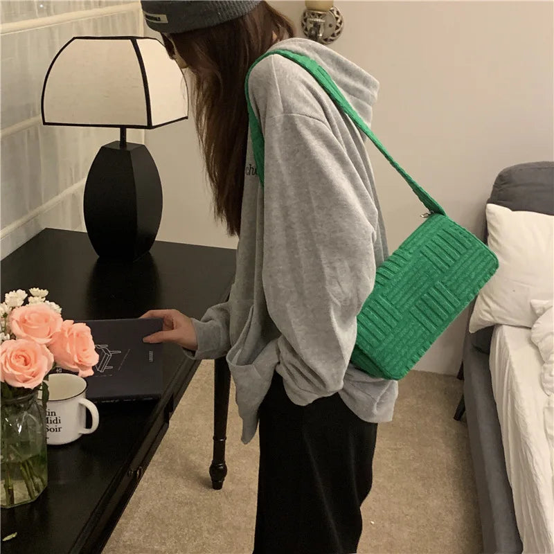 Green Shoulder Bag Crossbody Purse Shopper Tote Small Flap Handbag