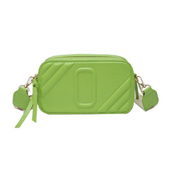 Wide Shoulder Strap Camera Bag Solid Small Square Box Crossbody Bags Women PU Le