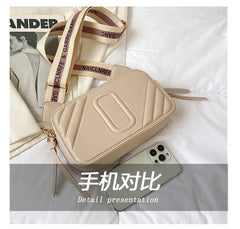 Wide Shoulder Strap Camera Bag Solid Small Square Box Crossbody Bags Women PU Le