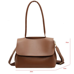 Women PU Leather Shoulder Bag Underarm Tote Flap Messenger Bag