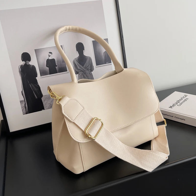 Women PU Leather Shoulder Bag Underarm Tote Flap Messenger Bag