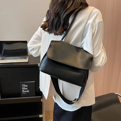 Women PU Leather Shoulder Bag Underarm Tote Flap Messenger Bag