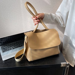 Women PU Leather Shoulder Bag Underarm Tote Flap Messenger Bag