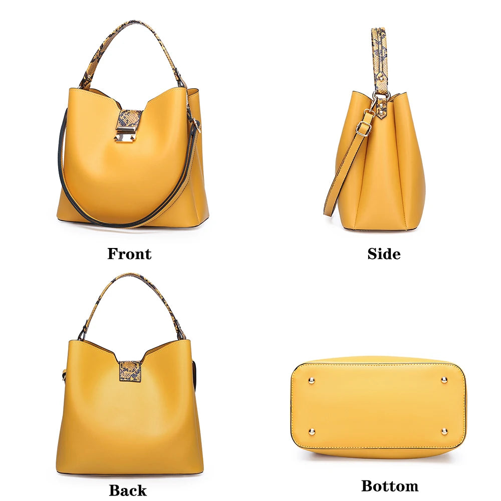 Women Bags PU Leather Crossbody Shoulder Bucket Bag Satchels