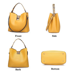Women Bags PU Leather Crossbody Shoulder Bucket Bag Satchels
