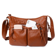 Vintage Crossbody Bag for Women Classic PU Leather Messenger Shoulder Bag